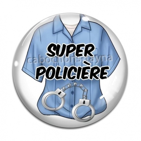 Cabochon Verre - super policière