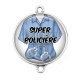 Connecteur Cabochon Argent - super policière