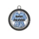 Pendentif Cabochon Argent - super policière
