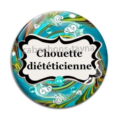 Cabochon Verre - chouette diététicienne