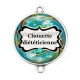 Connecteur Cabochon Argent - chouette diététicienne