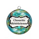 Pendentif Cabochon Argent - chouette diététicienne
