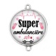 Connecteur Cabochon Argent - super ambulancière