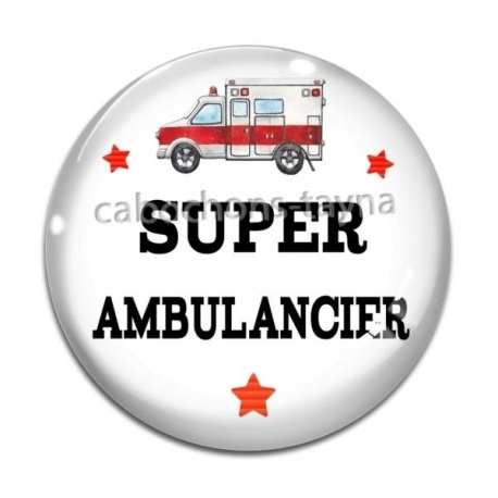 Cabochon Verre - super ambulancier
