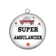 Pendentif Cabochon Argent - super ambulancier