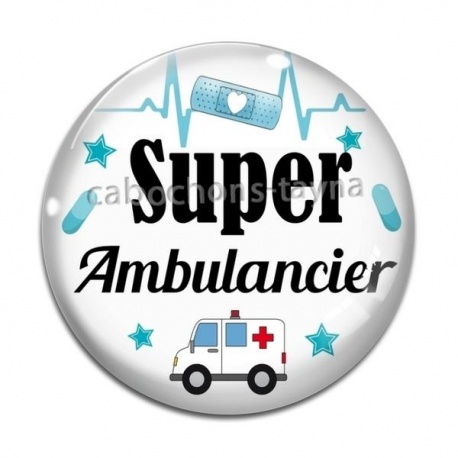 Cabochon Verre - super ambulancier