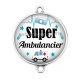 Connecteur Cabochon Argent - super ambulancier