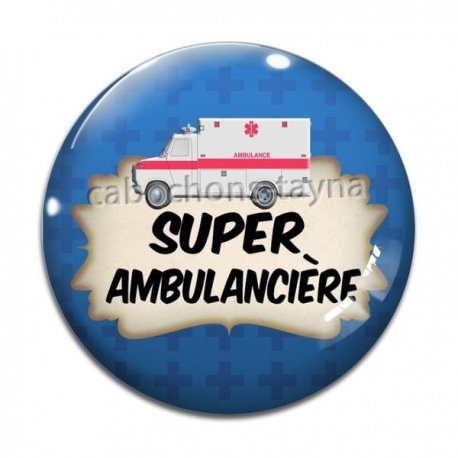 Cabochon Verre - super ambulancière