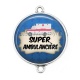 Connecteur Cabochon Argent - super ambulancière