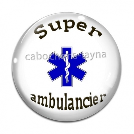 Cabochon Verre - super ambulancier