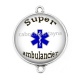 Connecteur Cabochon Argent - super ambulancier
