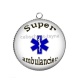 Pendentif Cabochon Argent - super ambulancier