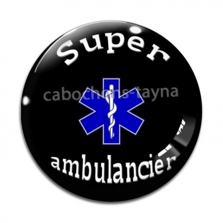 Cabochon Verre - super ambulancier