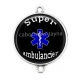 Connecteur Cabochon Argent - super ambulancier