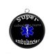 Pendentif Cabochon Argent - super ambulancier