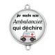 Connecteur Cabochon Argent - je suis un ambulancier