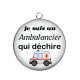 Pendentif Cabochon Argent - je suis un ambulancier