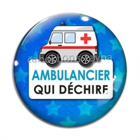 Cabochon Verre - ambulancier