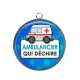 Pendentif Cabochon Argent - ambulancier