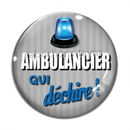 Cabochon Verre - ambulancier qui déchire