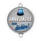 Connecteur Cabochon Argent - ambulancier qui déchire