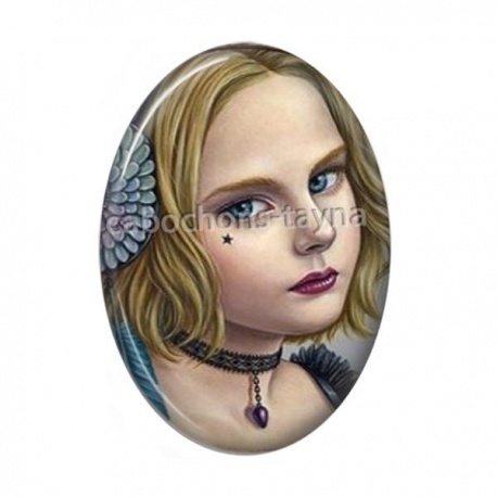 Cabochon Résine Ovale - petite fille ovale