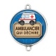 Connecteur Cabochon Argent - ambulancier qui déchire