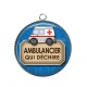 Pendentif Cabochon Argent - ambulancier qui déchire