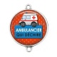 Connecteur Cabochon Argent - ambulancier qui déchire