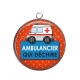 Pendentif Cabochon Argent - ambulancier qui déchire