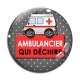 Cabochon Verre - ambulancier qui déchire
