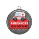 Pendentif Cabochon Argent - ambulancier qui déchire