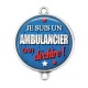 Connecteur Cabochon Argent - je suis un ambulancier qui déchire