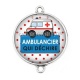 Connecteur Cabochon Argent - je suis un ambulancier qui déchire