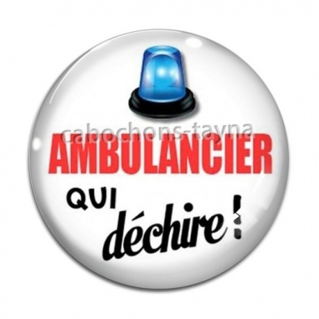 Cabochon Verre - ambulancier qui déchire