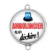 Connecteur Cabochon Argent - ambulancier qui déchire