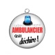 Pendentif Cabochon Argent - ambulancier qui déchire