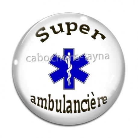 Cabochon Verre - super ambulancière
