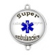 Connecteur Cabochon Argent - super ambulancière