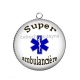 Pendentif Cabochon Argent - super ambulancière