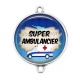 Connecteur Cabochon Argent -  super ambulancier