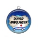Pendentif Cabochon Argent -  super ambulancier