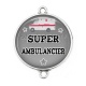 Connecteur Cabochon Argent -  super ambulancier