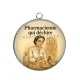 Pendentif Cabochon Argent - pharmacienne qui déchire