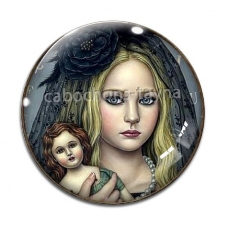 Cabochon Verre - petite fille