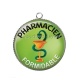Pendentif Cabochon Argent - pharmacien formidable