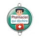 Connecteur Cabochon Argent - pharmacien qui déchire