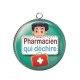 Pendentif Cabochon Argent - pharmacien qui déchire