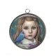 Pendentif Cabochon Argent - petite fille