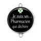 Connecteur Cabochon Argent - je suis un pharmacien qui déchire
